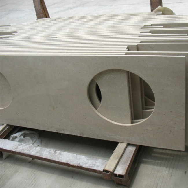 Light beige marble vanity tops
